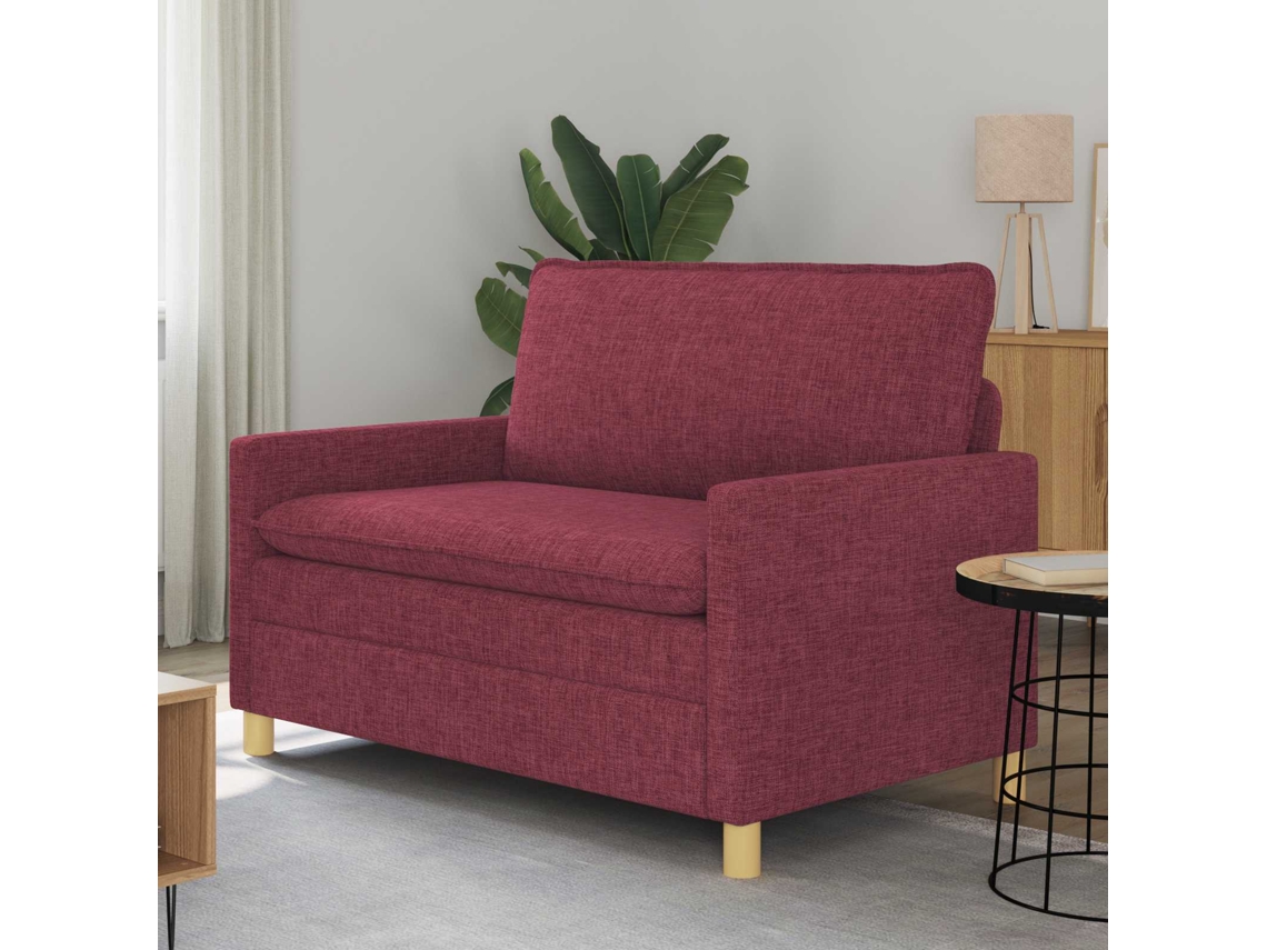 Vidaxl Sofá Vinho Vermelho 126 X 81 X 87,5 Cm Tecido