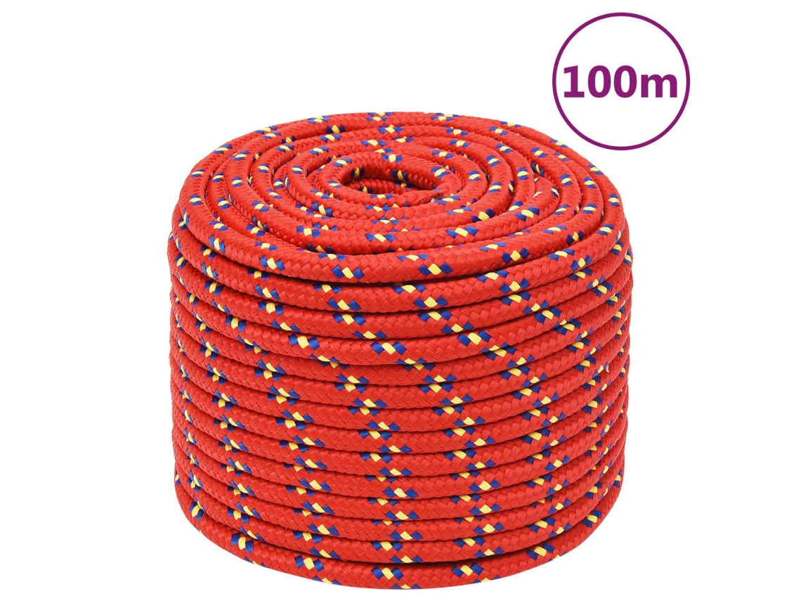 Vidaxl Corda De Barco 14 Mm 100 M Polipropileno Vermelho