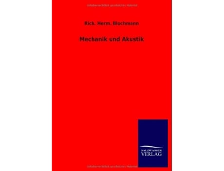 Livro Mechanik und Akustik German Edition de Rich Herm Blochmann (Alemão)