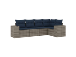 Conjunto de Sofá de Jardim, 5 Peças, Almofadas, Rattan Cinza MAISON EXCLUSIVE