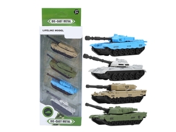 Primerox 4pcs Modelo de Tanque de Liga Simulação Alta Decoração Brinquedo Militar para Crianças 3+