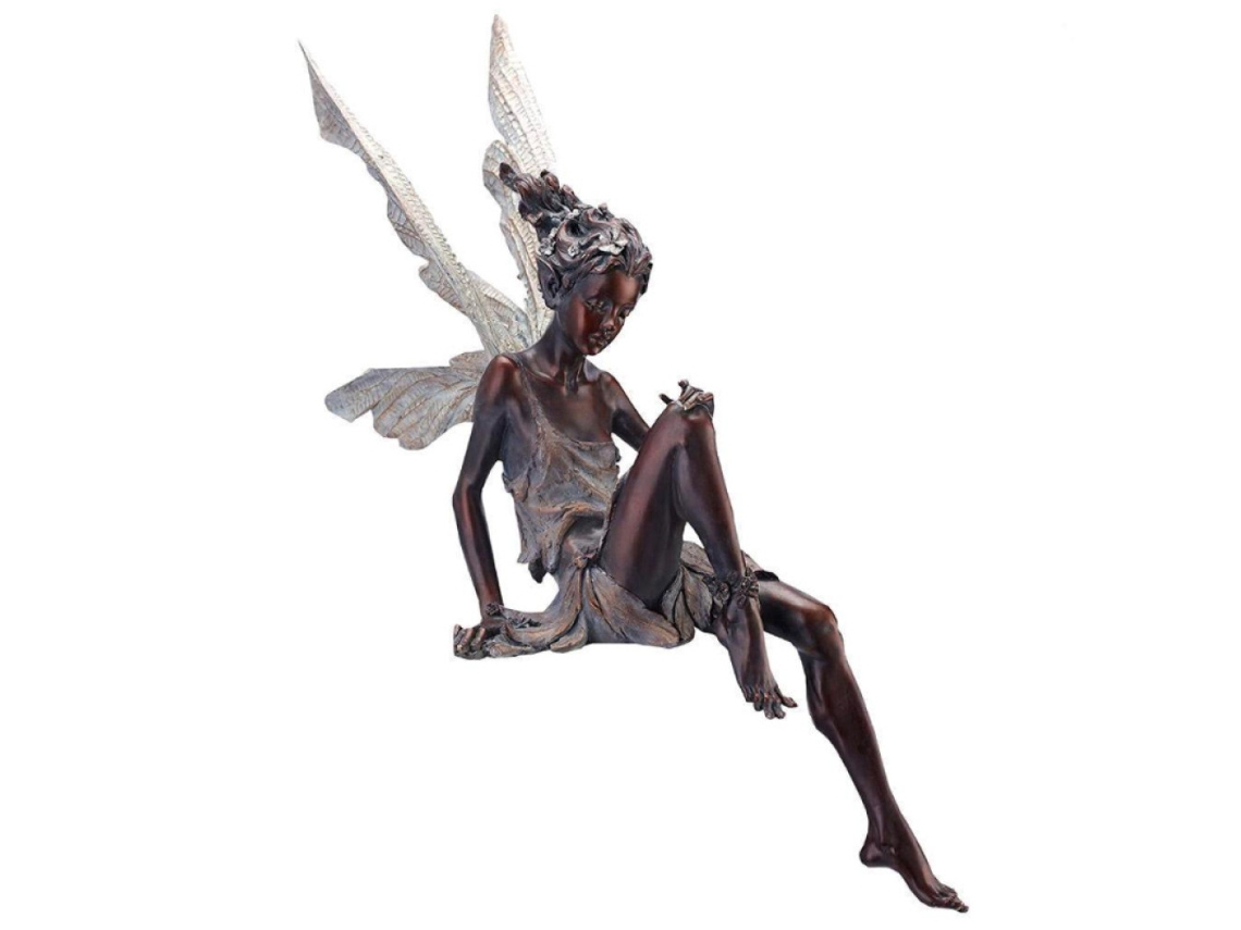 KOFIHETY Ornamento De Jardim Fada Das Flores Em Bronze
