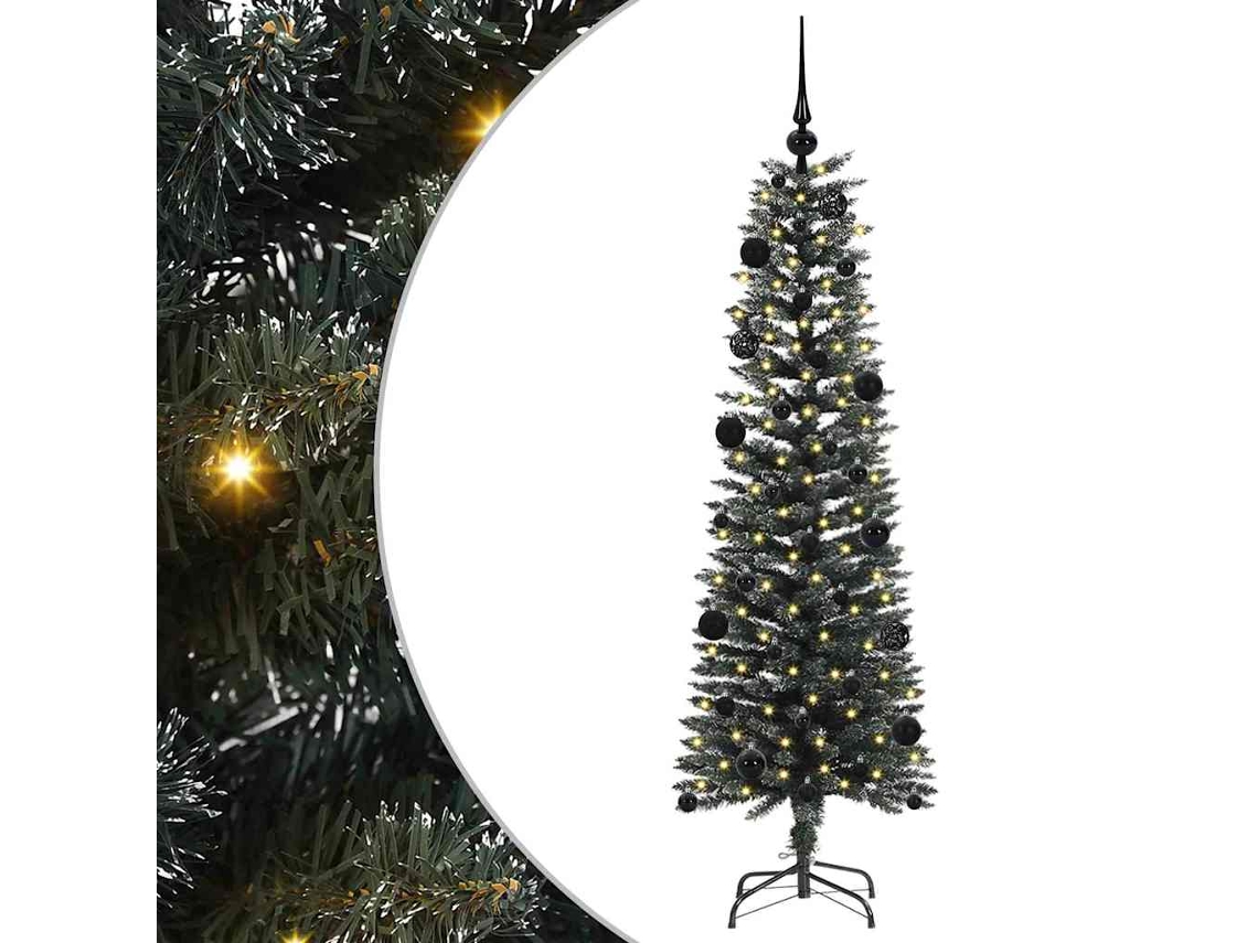 Árvore De Natal Artificial Pré Iluminada Vidaxl Verde Pvc (43 X 43 X 150 Cm)