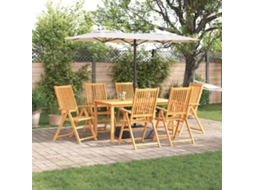 Vidaxl Conjunto de Jantar para Jardim Dobrável 7 Pcs Castanho