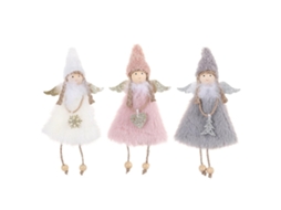 Conjunto De 3 Peças De Enfeites De Natal Em Forma De Anjo De Pelúcia Para Árvore De Natal. Hengjian