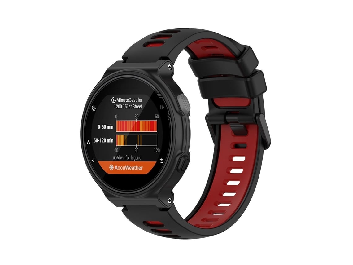 Lurelia Pulseira De Silicone Bicolor, Compatível Com Garmin Approach S20 22mm, Preta E Vermelha