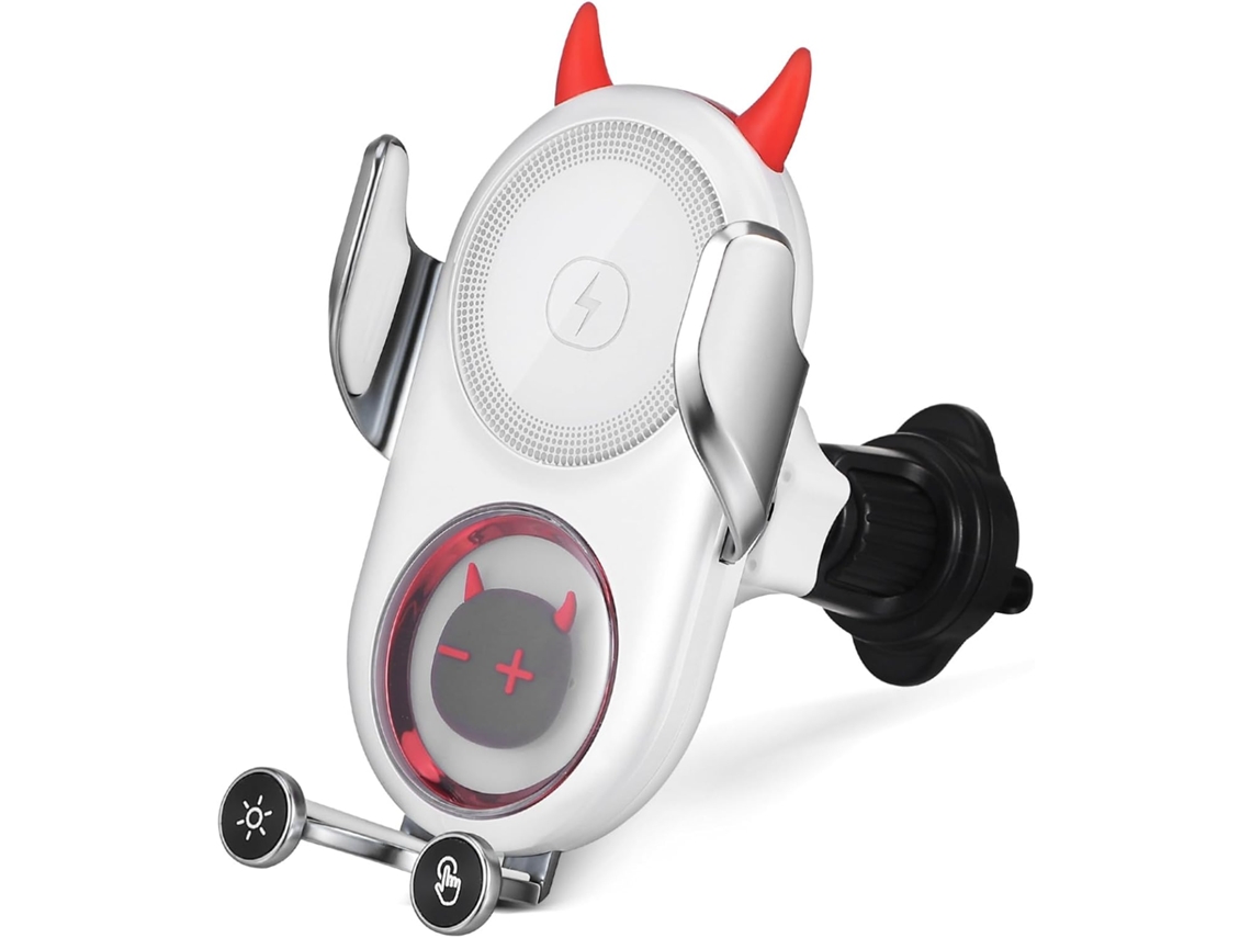 Carregador Sem Fio Para Carro, Suporte Para Celular, Carregamento Interno, Branco