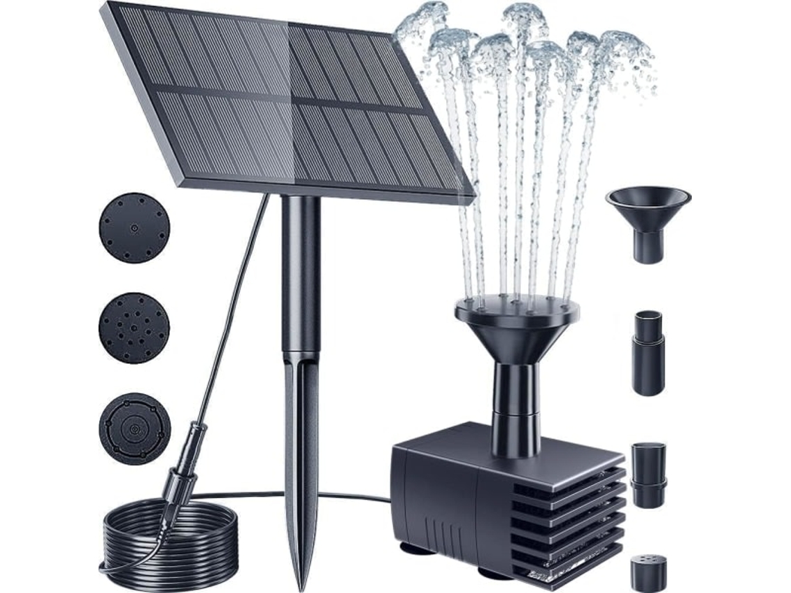 Bomba De Fonte Solar Flutuante, 6 Bicos, Com Filtro, Para Bebedouro De Aves, Lago, Jardim E Exterior