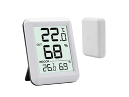 Termômetro Interno, Higrômetro com Sensor Externo, de Ambiente, Sem Fio Viso R Lcd Grande, / Interruptor, Ide GOKOCO