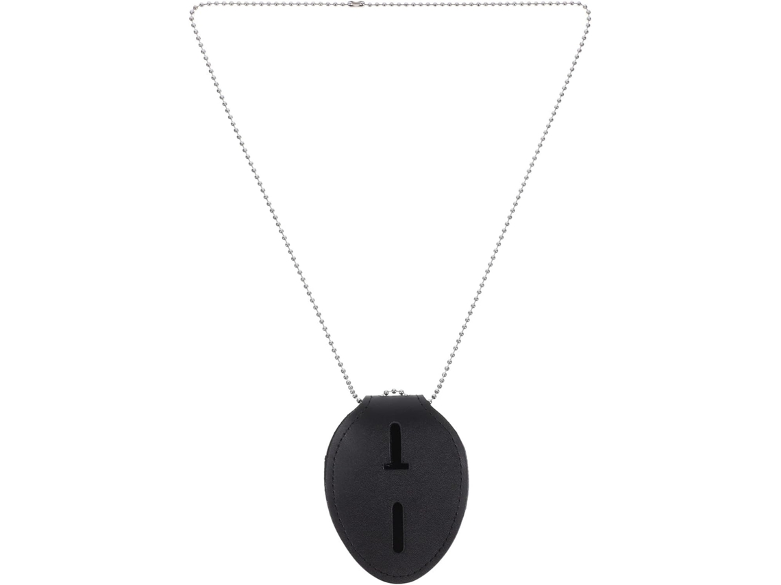 Porta Crachá Em Couro Pu Preto Com Design Oval Minimalista, Fácil De Limpar E Multifuncional, Ideal O Escritório E