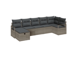 Conjunto 5 Móveis Para Exterior Vidaxl Cinzento Vime Pe (287 X 122 X 85 Cm)