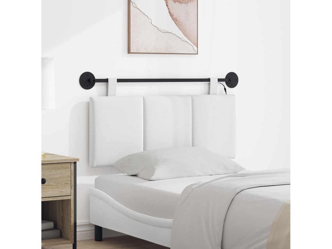 Vidaxl Cabeceira Suspensa Com Luz Led Branco Tecido