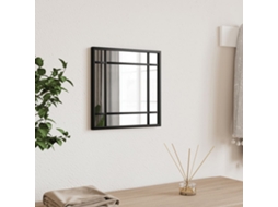 Vidaxl Espelho De Parede Quadrado 30x30 Cm Ferro Preto