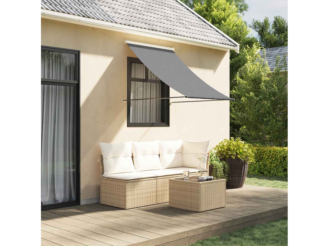 Vidaxl Toldo Retrátil 100x150 Cm Tecido E Aço Antracite