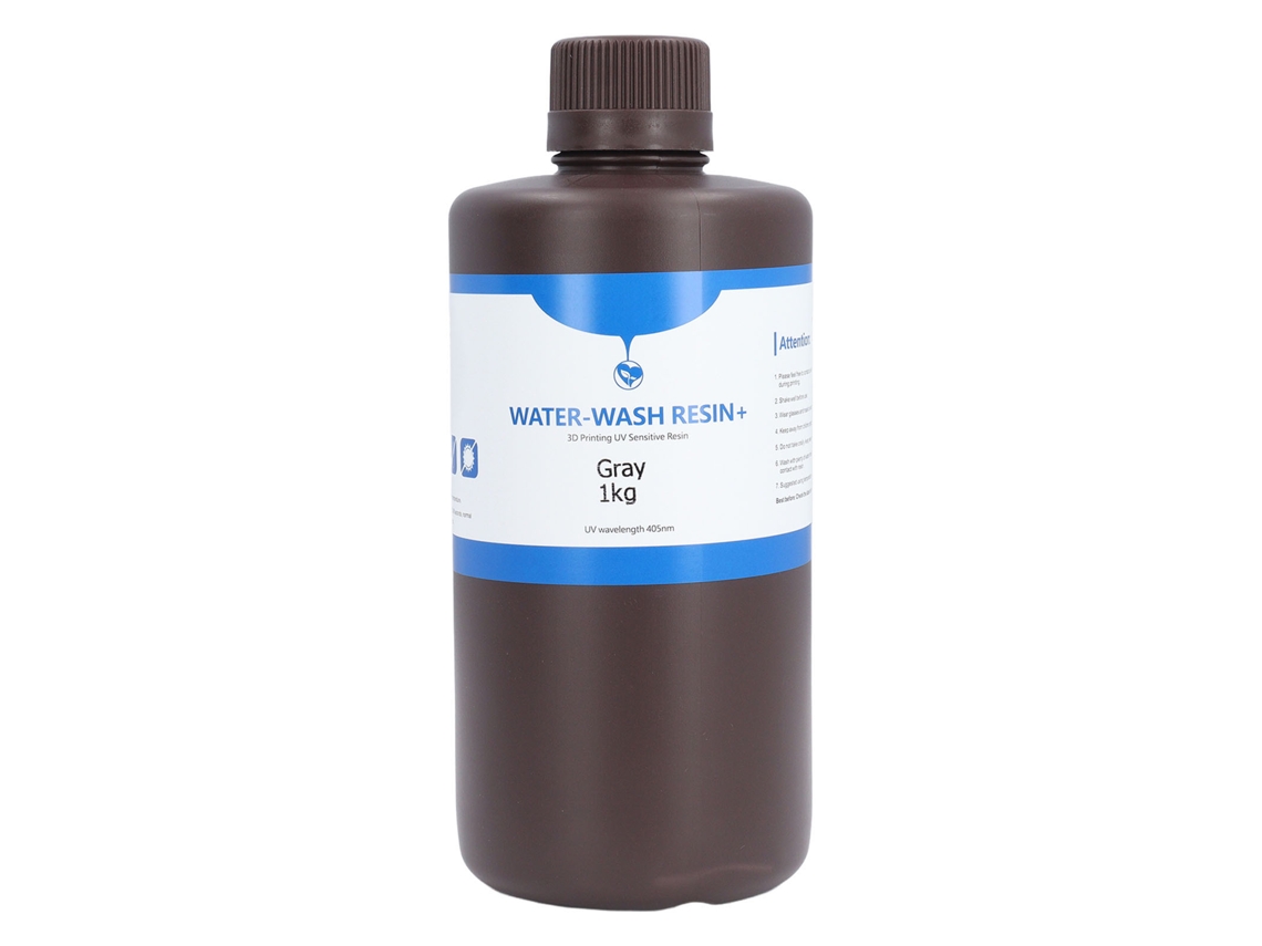 Resina de Impressão 3d UV Cura 80 Shore Lavável com Água 1000g Cinza | S/MARCA