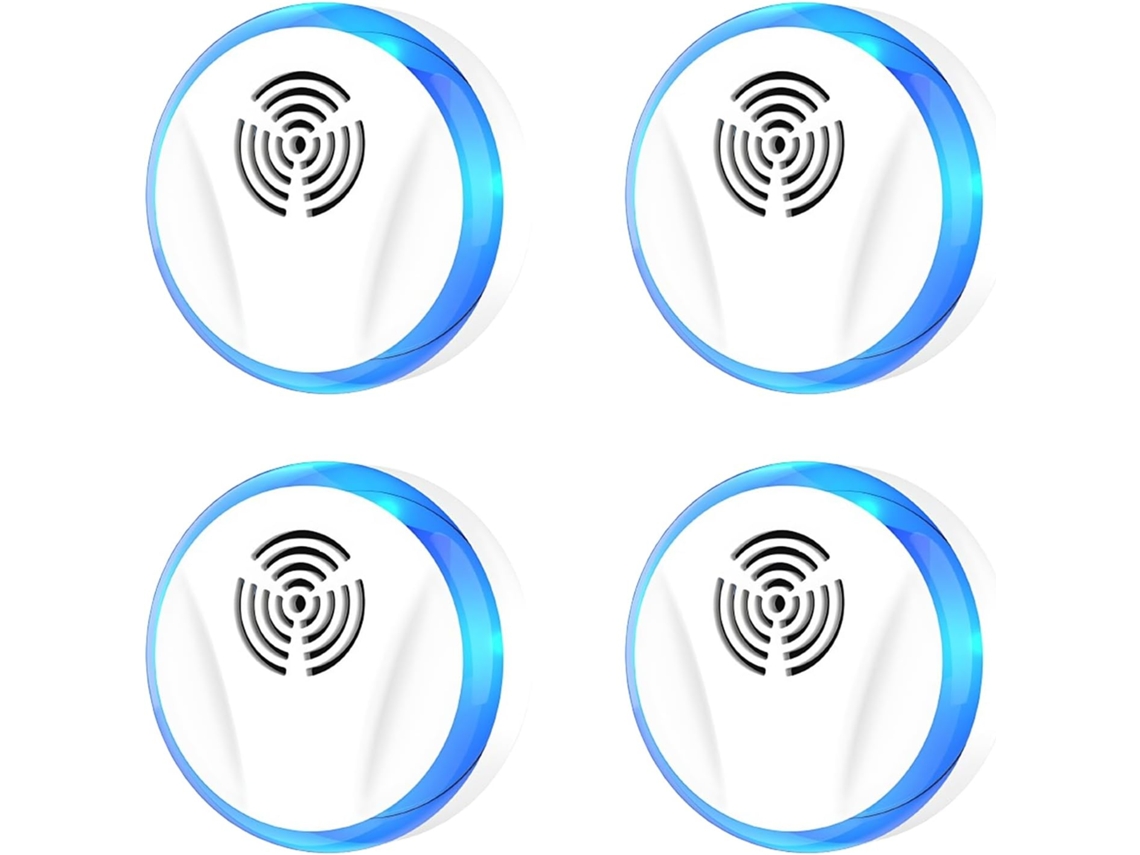 Repelente Ultrassónico Para Controlo De Pragas, Para Uso No Interior, Repelente Eletrónico De Ratos. (4, Branco)