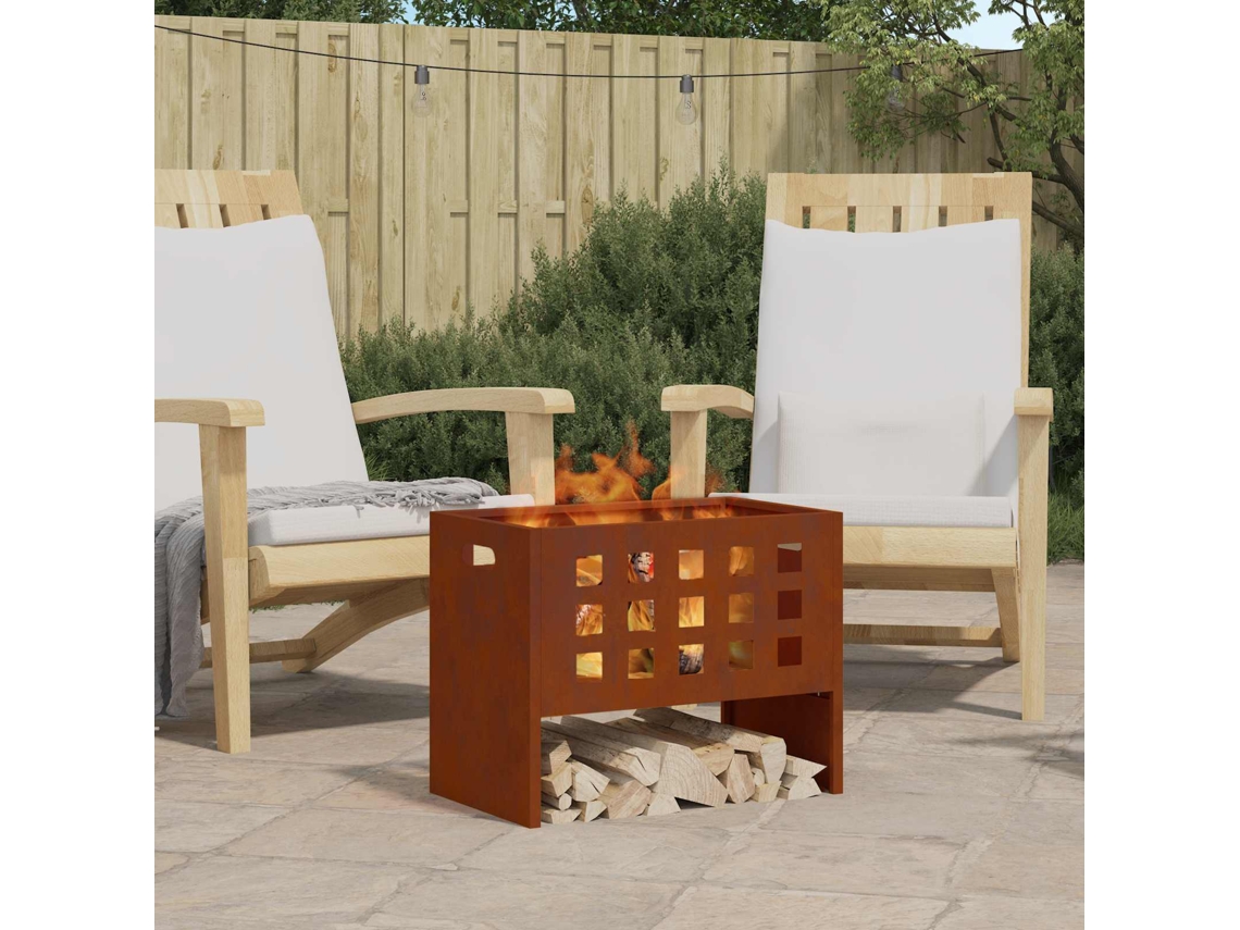 Vidaxl Fire Pit Castanho 50 X 30 X 40 Cm Aço