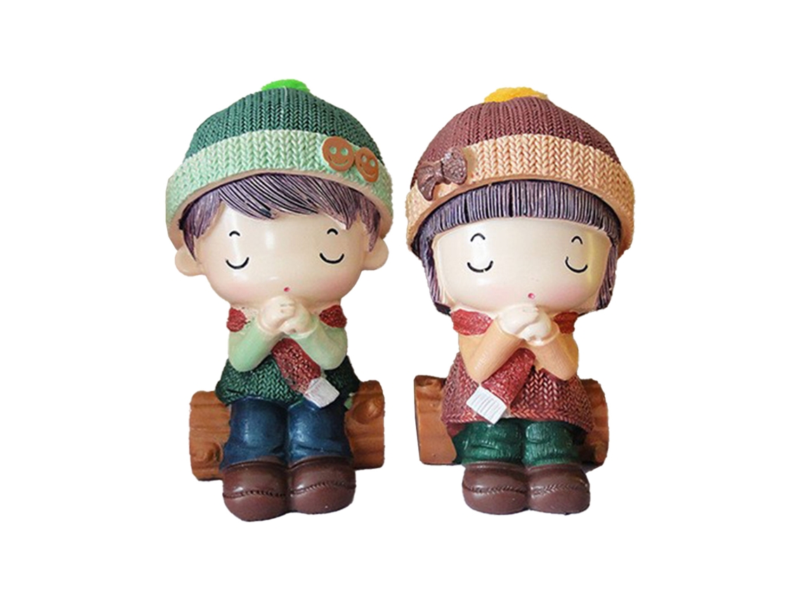 Bonecos de casal de resina para Dia dos Namorados, aniversário, decoração de casa LAXISCREED