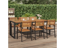 Vidaxl Mesa Jardim C/ Pernas Em Forma De U 200x90x75 Cm Acácia Maciça