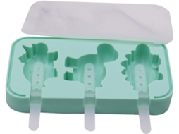 Forma De Silicone Qualidade Alimentar Com 3 Cavidades Para Picolé, Formato De Dinossauro, Ideal Para Assar