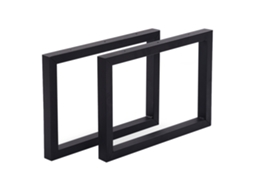 Juego de 2 patas de banco Lunderskov acero negro mate 35 x 50 cm [en.casa]