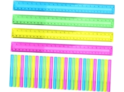 Lurelia Régua Plástica 32 Peças 30 Cm Com Transparente E Resistente Para Escola