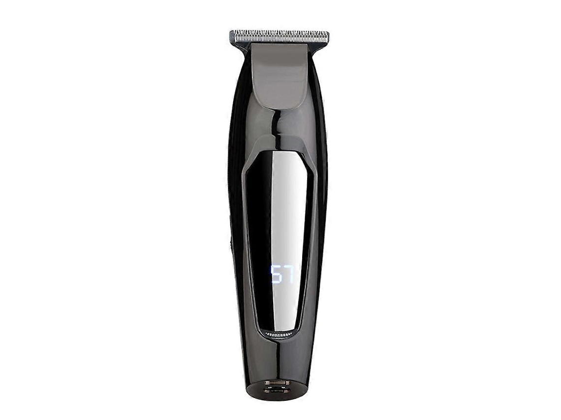 Máquina Cortar Cabelo Elétrica Com Visor Led Prática E Aparadora De Preta