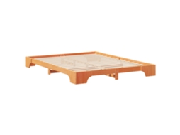 Conjunto 1 Estrutura Da Cama Vidaxl Castanho Madeira De Pinho Maciça (160 X 210 Cm)