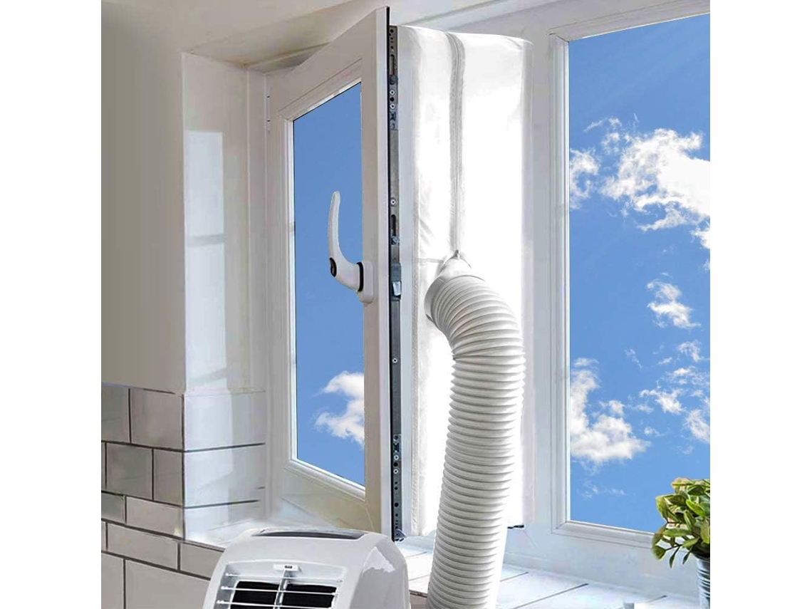 Vedação De Janela 400 Cm/158 Polegadas Para Ar Condicionado E Secadora Portáteis, Tela De Ventilação Anti, Ar Quente Com Zíper E Tiras Autoadesivas