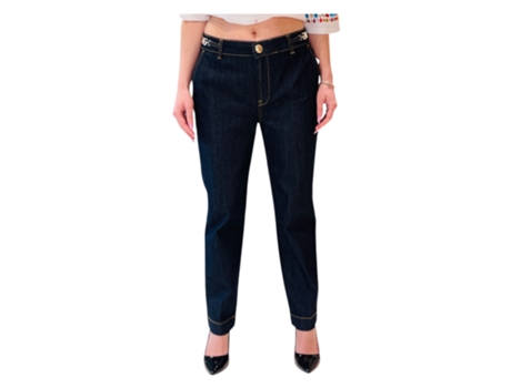 Jeans De Mulher Gaelle Casual Poliéster Azul (27)