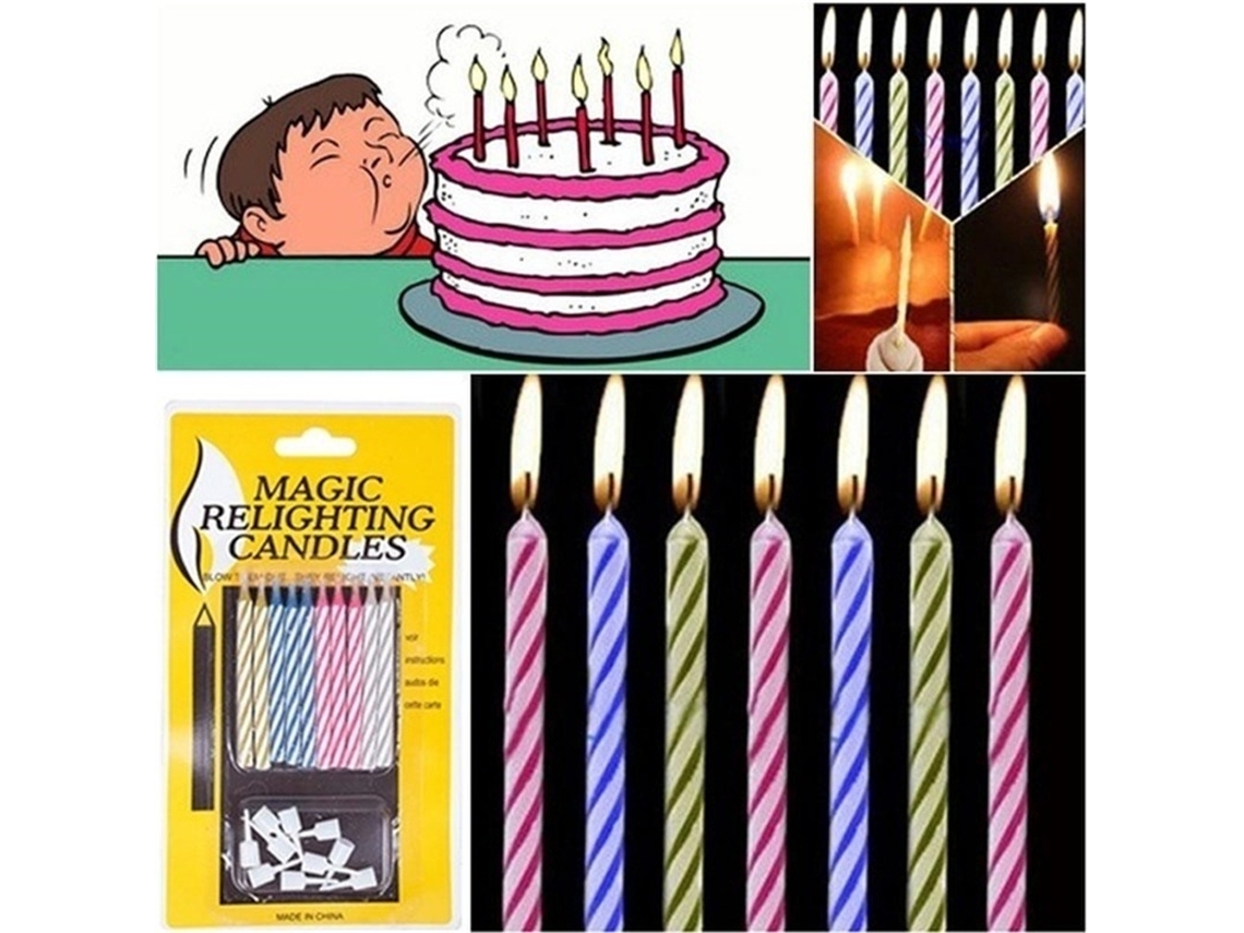 Mali 10pcs Velas de Recarregamento Engraçadas para Aniversário Natal Festas Brincadeiras