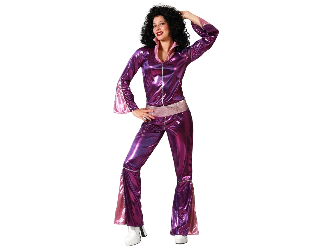Fato de discoteca adulto feminino fúcsia com cinto XL ATOSA