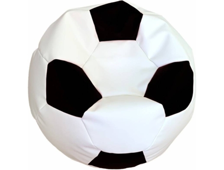Pufe SACCO PREMIUM Bola Futebol (Preto e Branco - PVC - 80x40 cm)