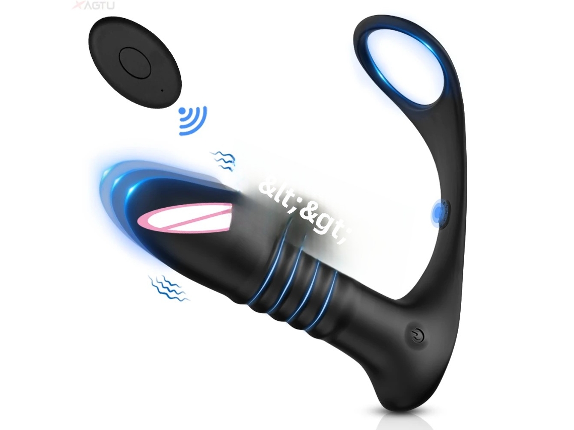 Massageador De Prstata Com Controle Remoto Para Homens, Vibrador Anal Telescpico, Brinquedo Sexual De Silicone Ajustvel.