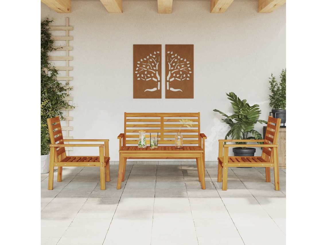 Vidaxl 4 Pcs Conjunto Lounge De Jardim Madeira De Acácia Maciça