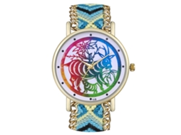 Reloj De Cuarzo Con Correa Tejida, Dial De Papel Recortado, Unisex Zhoulianfa