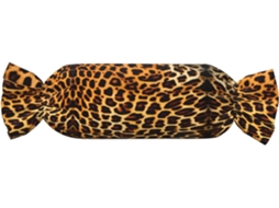 Almofada Cilíndrica Estampa de Leopardo Suporte Pescoço Ajustável 100 % Poliéster Ideal para Viagens, Casa e