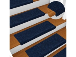 Vidaxl Tapetes De Escada Autoadesivos 30 Peças 65x21x4 Cm Azul Marinho Com Borda Retangular