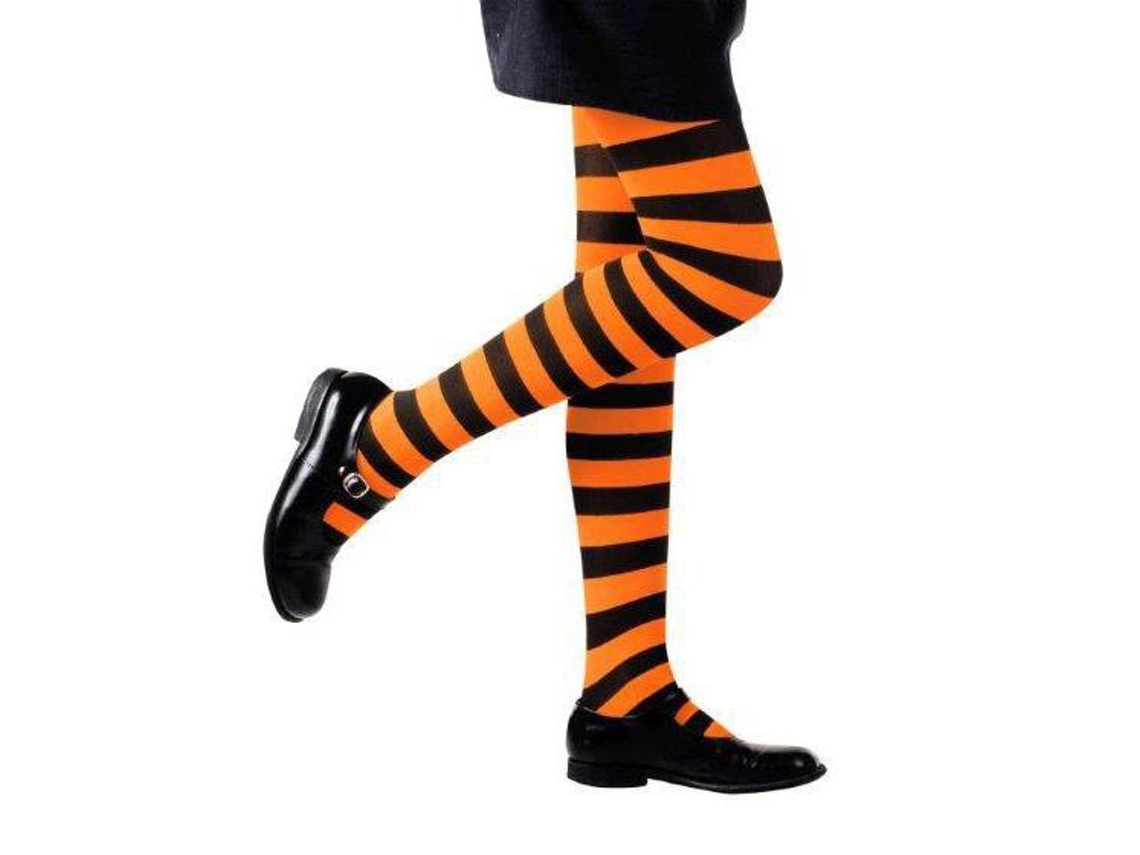 Collants Riscas Laranja/Preto 7/10 Anos
