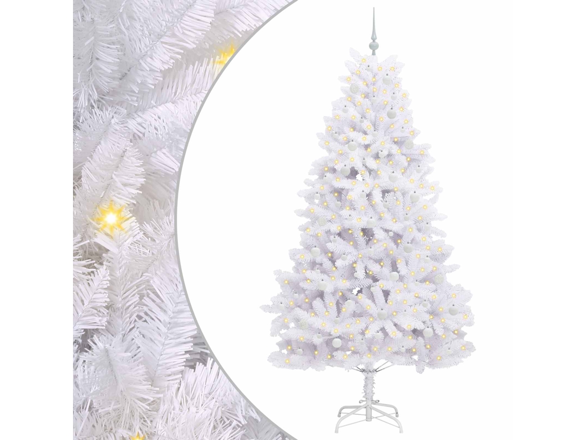 Conjunto 1 Árvore De Natal Artificial Vidaxl Branco Pvc (240 Cm)