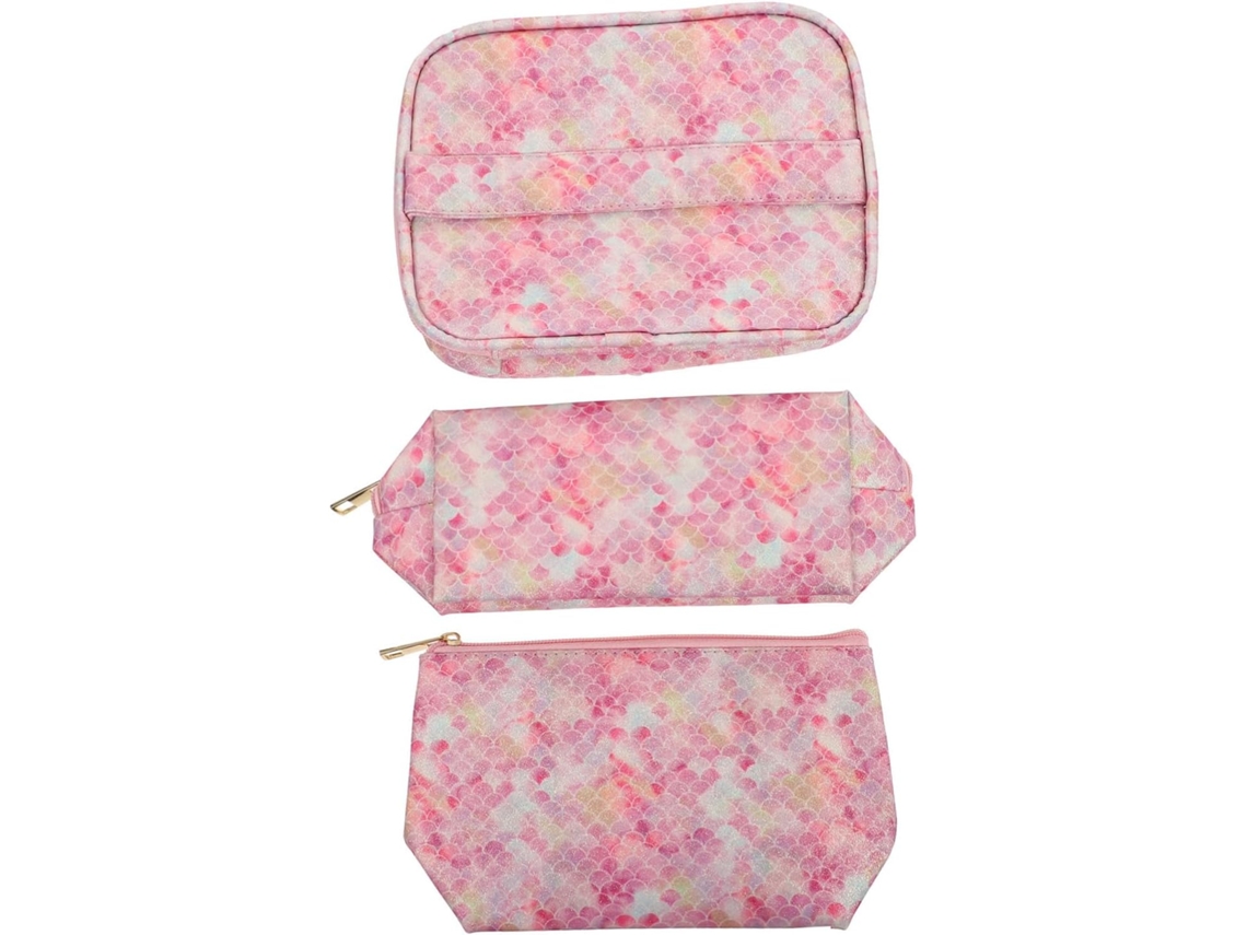 Conjunto De 3 Nécessaires De Maquiagem Em Pu, Impermeáveis E Compactas