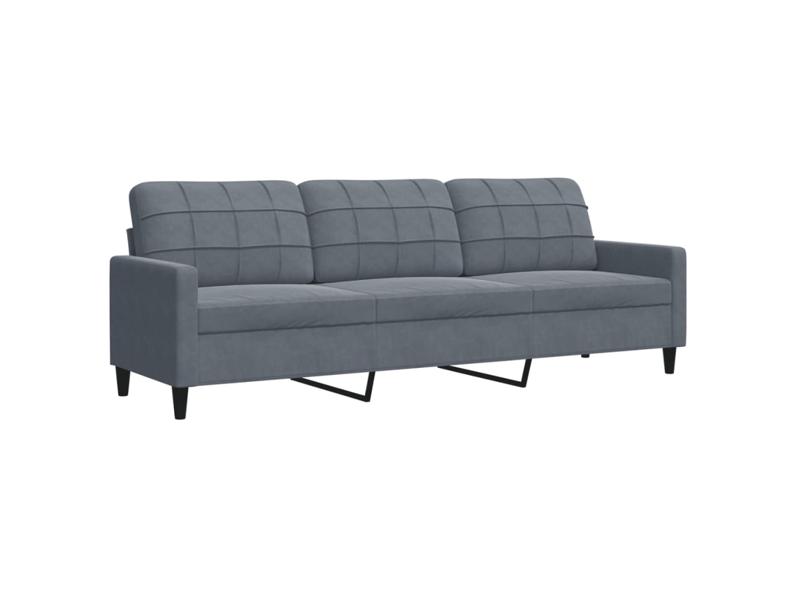 3-seater Sofa, 3-seater Sofas Vidaxl Cinzeto Veludo (n/a)