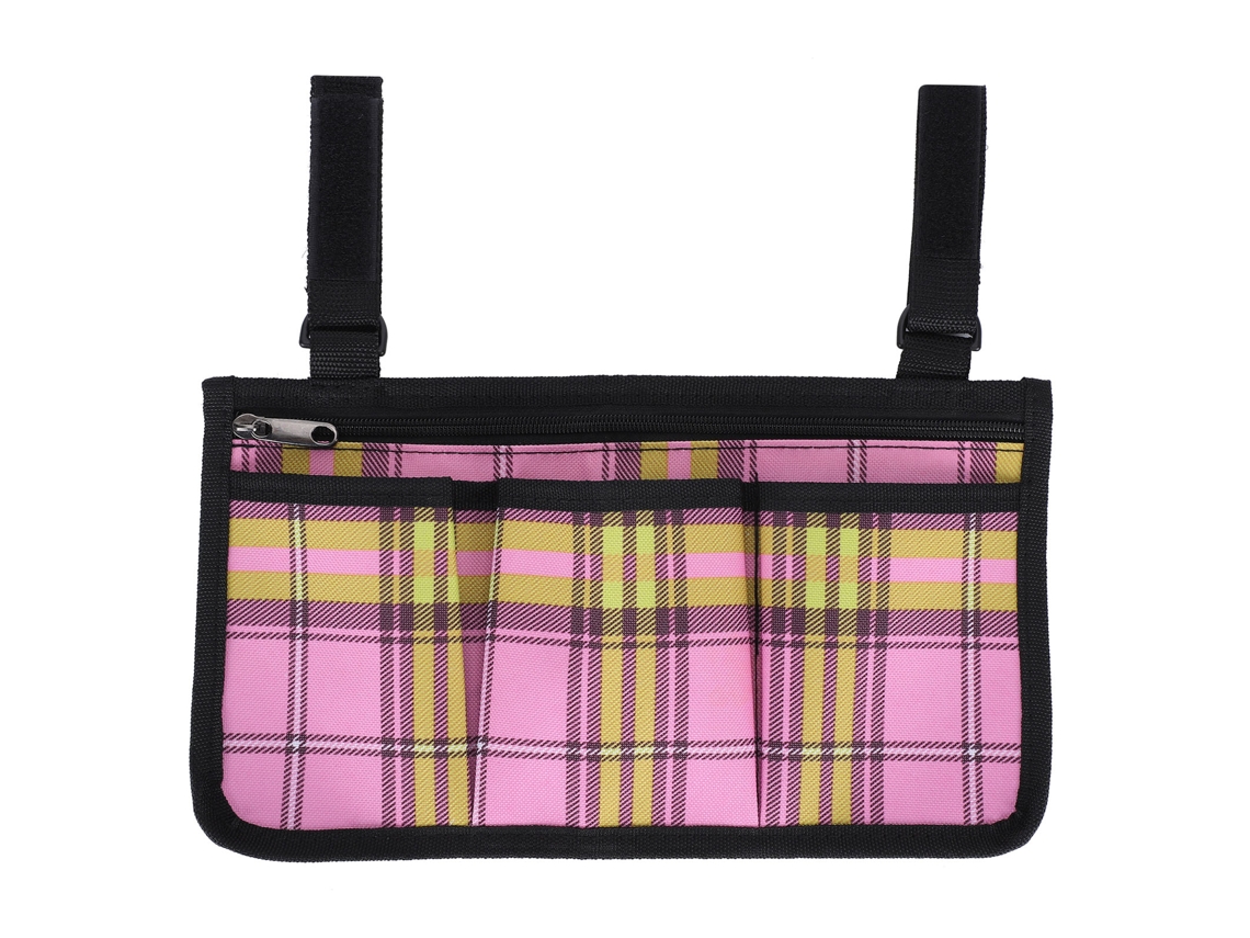 Bolsa Lateral Cadeira De Rodas Com Múltiplos Bolsos Vermelho Rosa