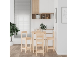Vidaxl 5 Pcs Conjunto De Bar Pinho Maciço