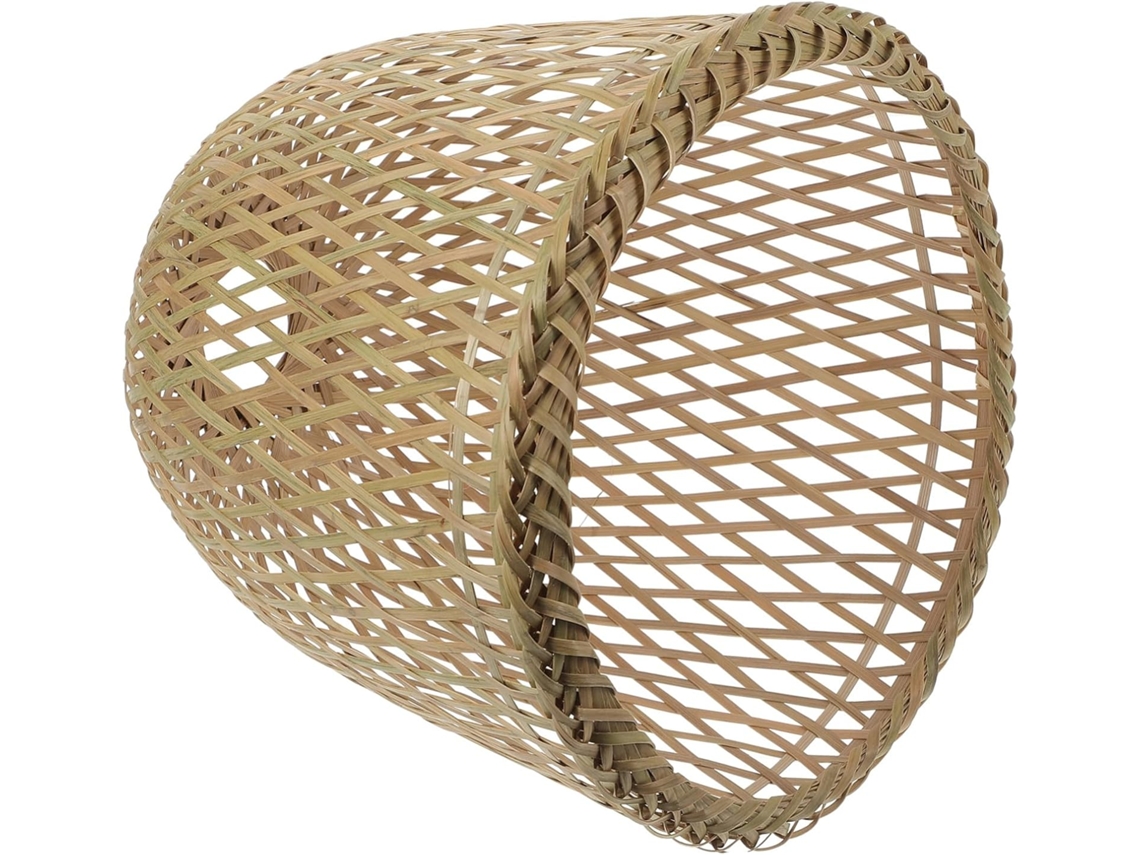 Luminária de Teto Suspensa de Bambu Trançado À Mão, 24 Cm, para Sala de Jantar, Estilo Rústico Natural. SFUSHOS