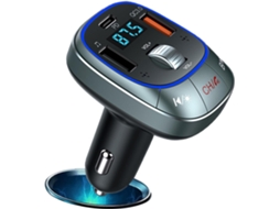 Adaptador De Áudio Sem Fio Para Carro Transmissor Fm Sem Fio Para Veículos, Entrada Para Chamadas, Carregamento Rápido,