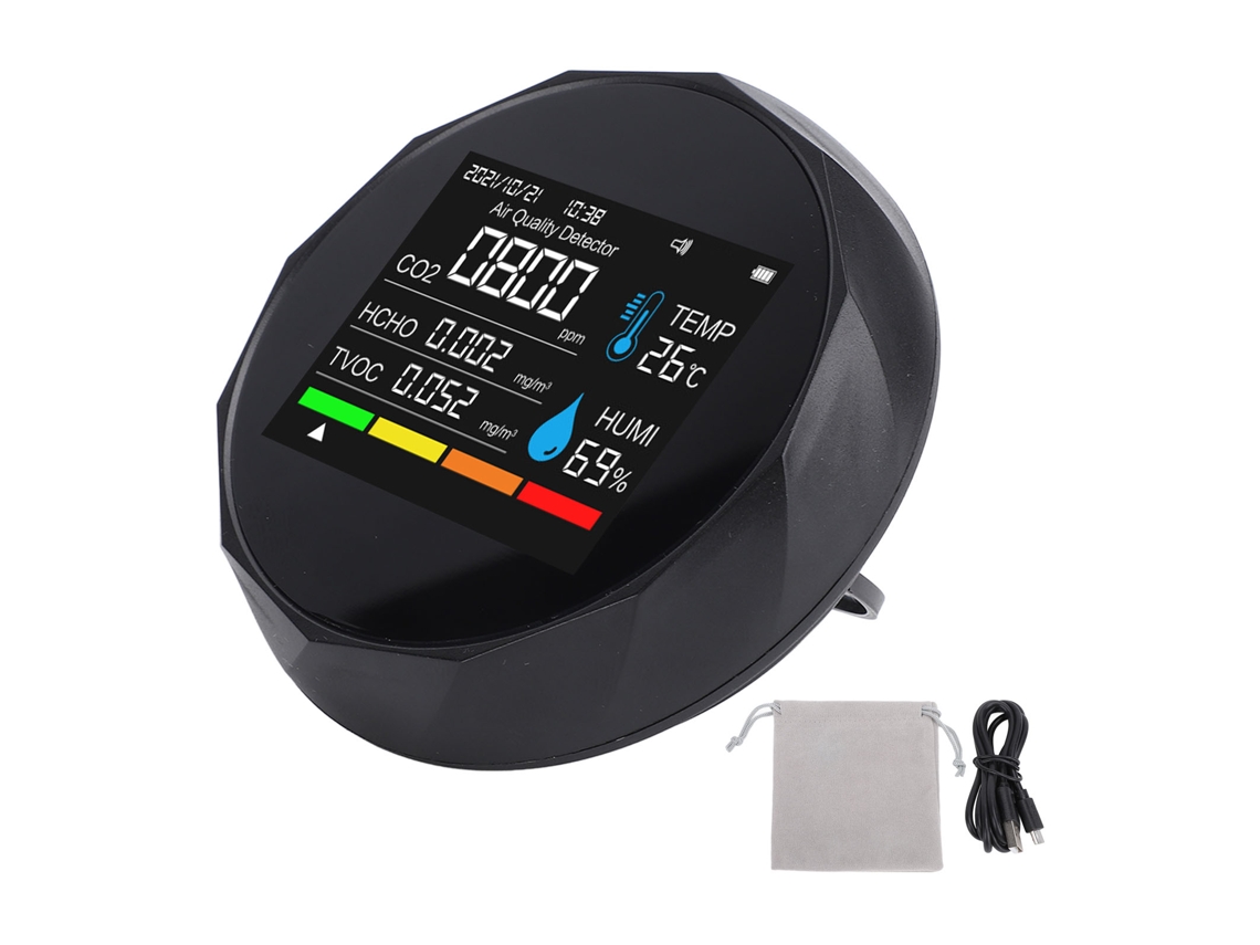 Laxiscreed Sensor De Formaldeído 5 Em 1 Bluetooth E App Para Deteção Precisa De Co2 E Poluentes