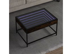 Vidaxl Mesa De Centro Luzes Led Infinity 70x50x41 Cm Carvalho Fumado