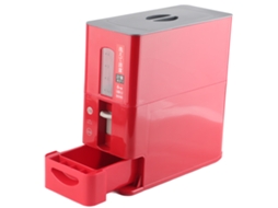 Dispensador de Arroz Transparente Com Balança Antipoeira Para Casa 13,4x5,9x13,8 Polegadas Vermelho