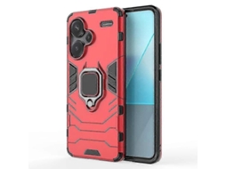 Capa para Xiaomi Redmi Note 13 Pro+ YURU com Anel Suporte Kickstand Proteção Anti choque em Pc+tpu Vermelha